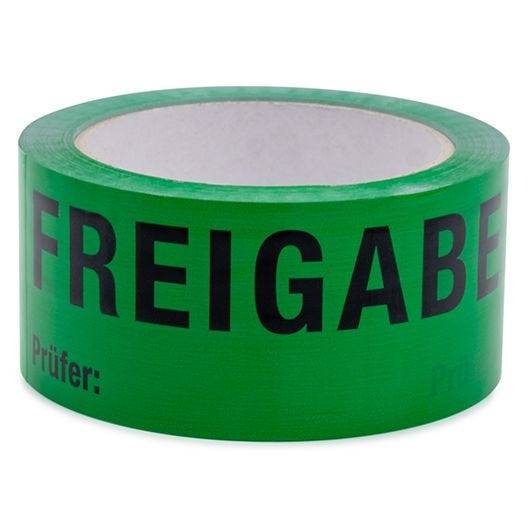 PP-Paketband - Freigabe - Prüfer - 50 mm x 66 m, grün / schwarz-1