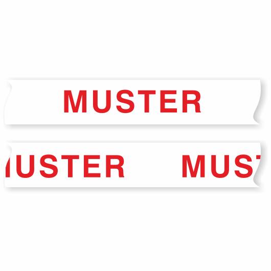 PVC-Paketband - Muster -, 50 mm x 66 m, weiß / rot-0