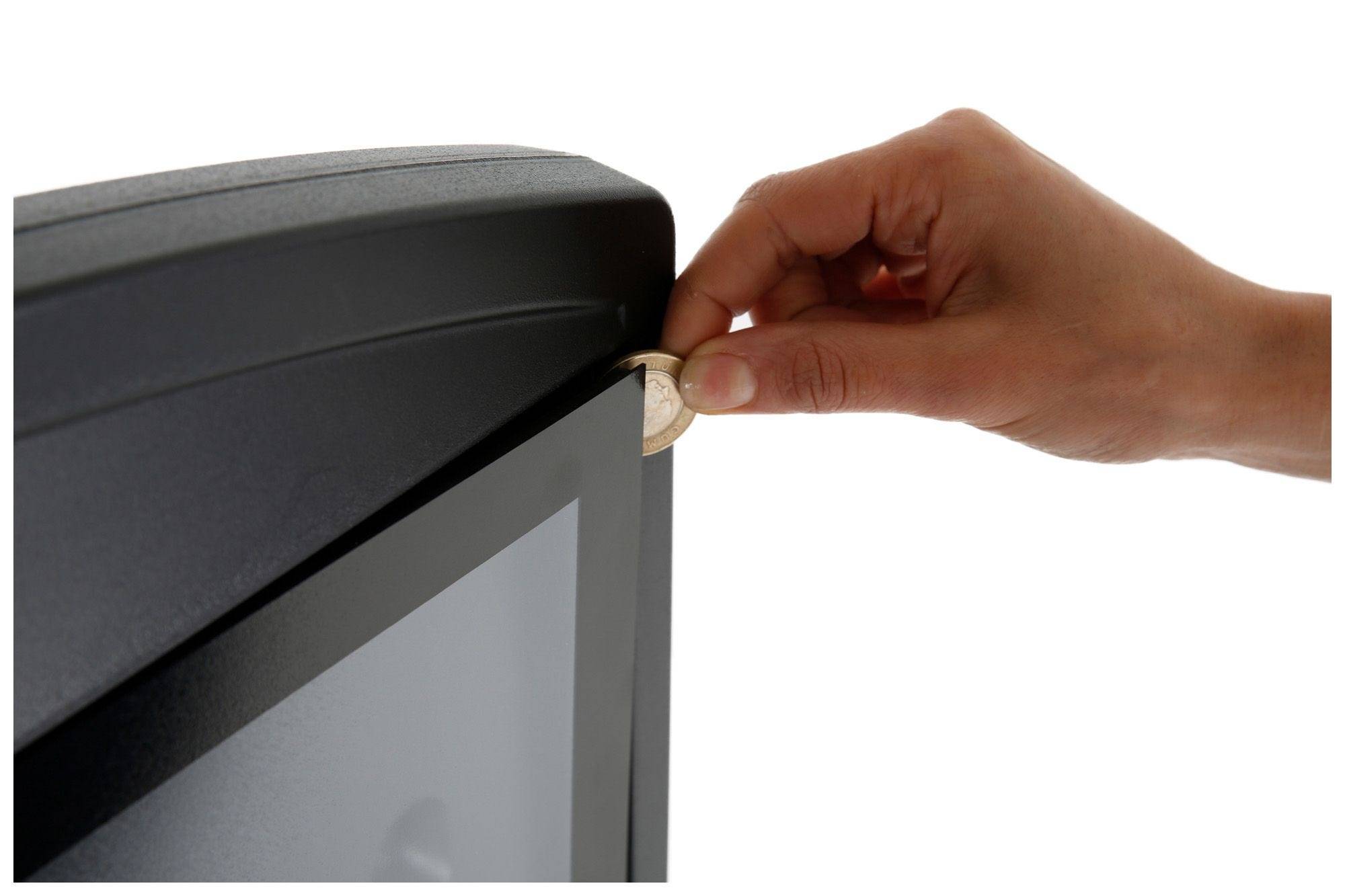 Kundenstopper MasterSign FLEX, doppelseitig, A1, mit Wasserfuß und Rollen, schwarz-1