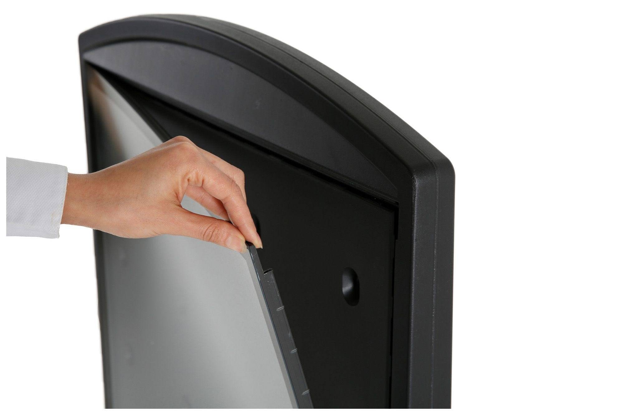 Kundenstopper MasterSign FLEX, doppelseitig, A1, mit Wasserfuß und Rollen, schwarz-2