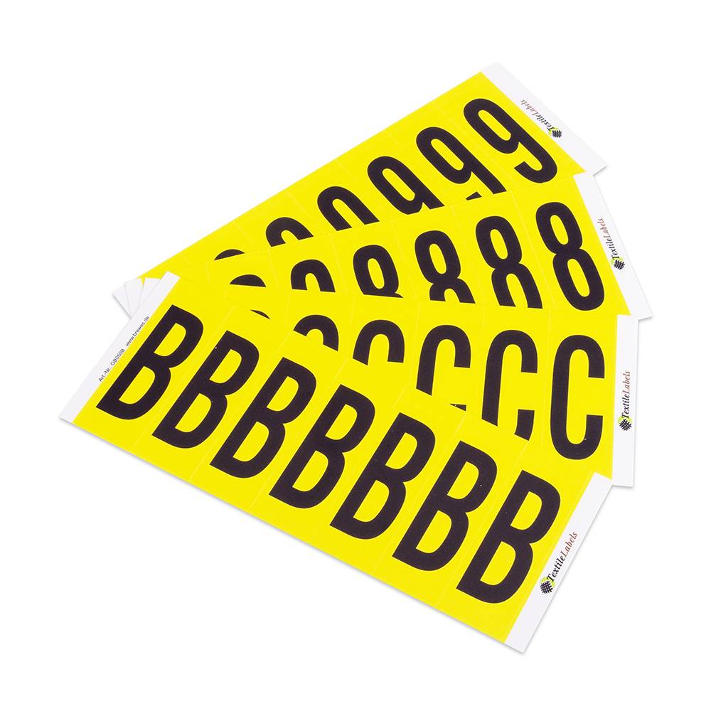 Klebebuchstaben im Set A bis Z, gelb/schwarz, Textilgewebe, 32 x 92 mm-1
