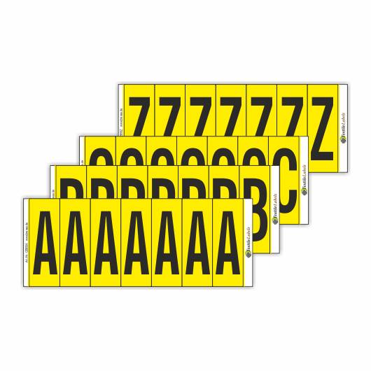 Klebebuchstaben im Set A bis Z, gelb/schwarz, Textilgewebe, 32 x 92 mm