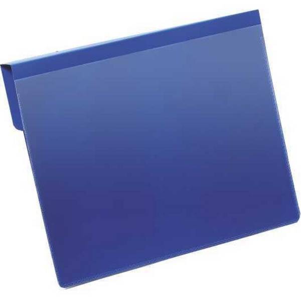 Kennzeichnungstasche mit Falz, DIN A5, quer, blau, Vorderseite: transparent, 230 x 259 mm