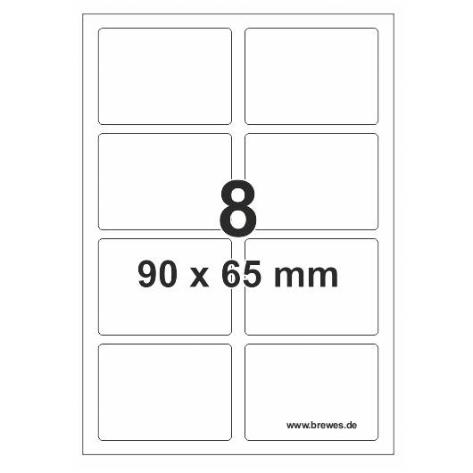 Etiketten für Laserdrucker, Polyester, weiß, 90 x 65mm, 160 Etiketten auf 20 Blatt-0