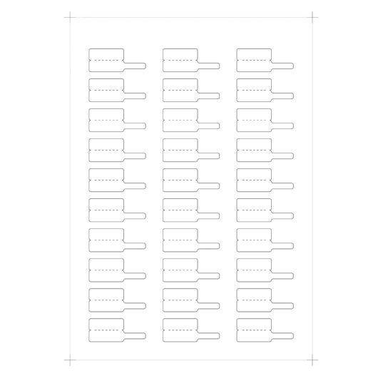 Kabelfahnen für Laserdrucker, weiß, 30 x 10 mm, quer, 25 Blatt mit 750 Kabelfahnen-0