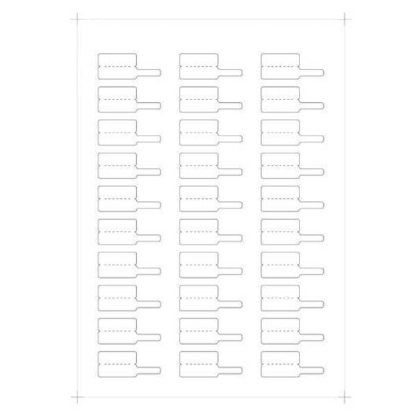 Kabelfahnen für Laserdrucker, weiß, 30 x 10 mm, quer, 25 Blatt mit 750 Kabelfahnen