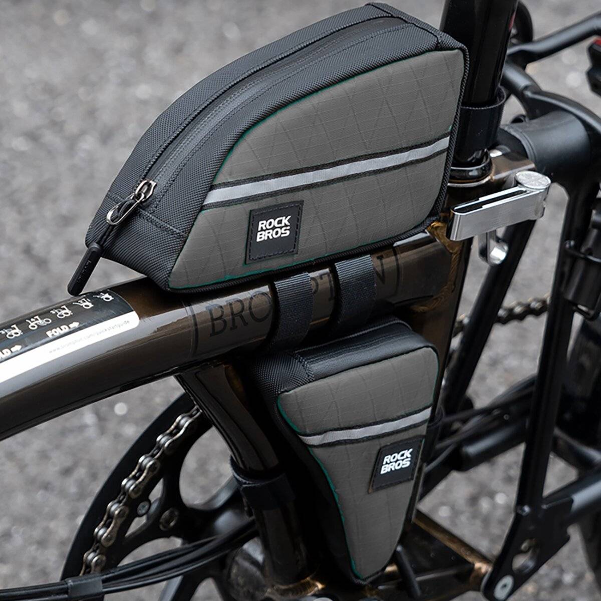 Rockbros Triangle Fahrrad Rahmentasche 0.8l - Schwarz-2