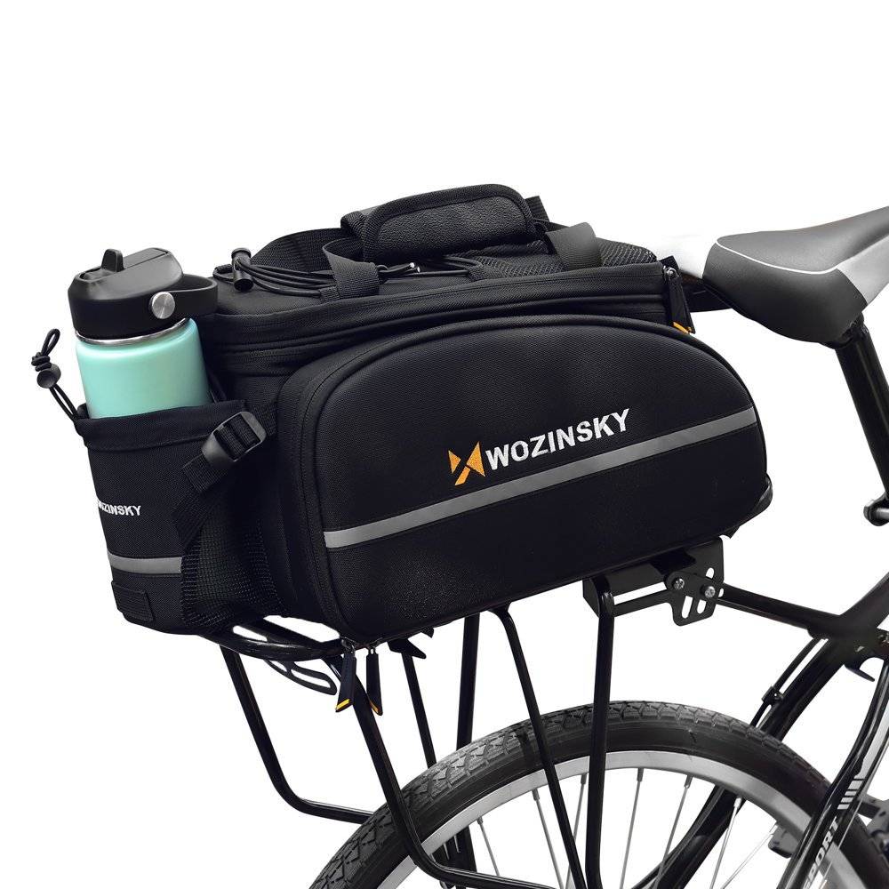 Wozinsky geräumige Fahrradträgertasche 35L Regenschutz schwarz WBB19BK-2