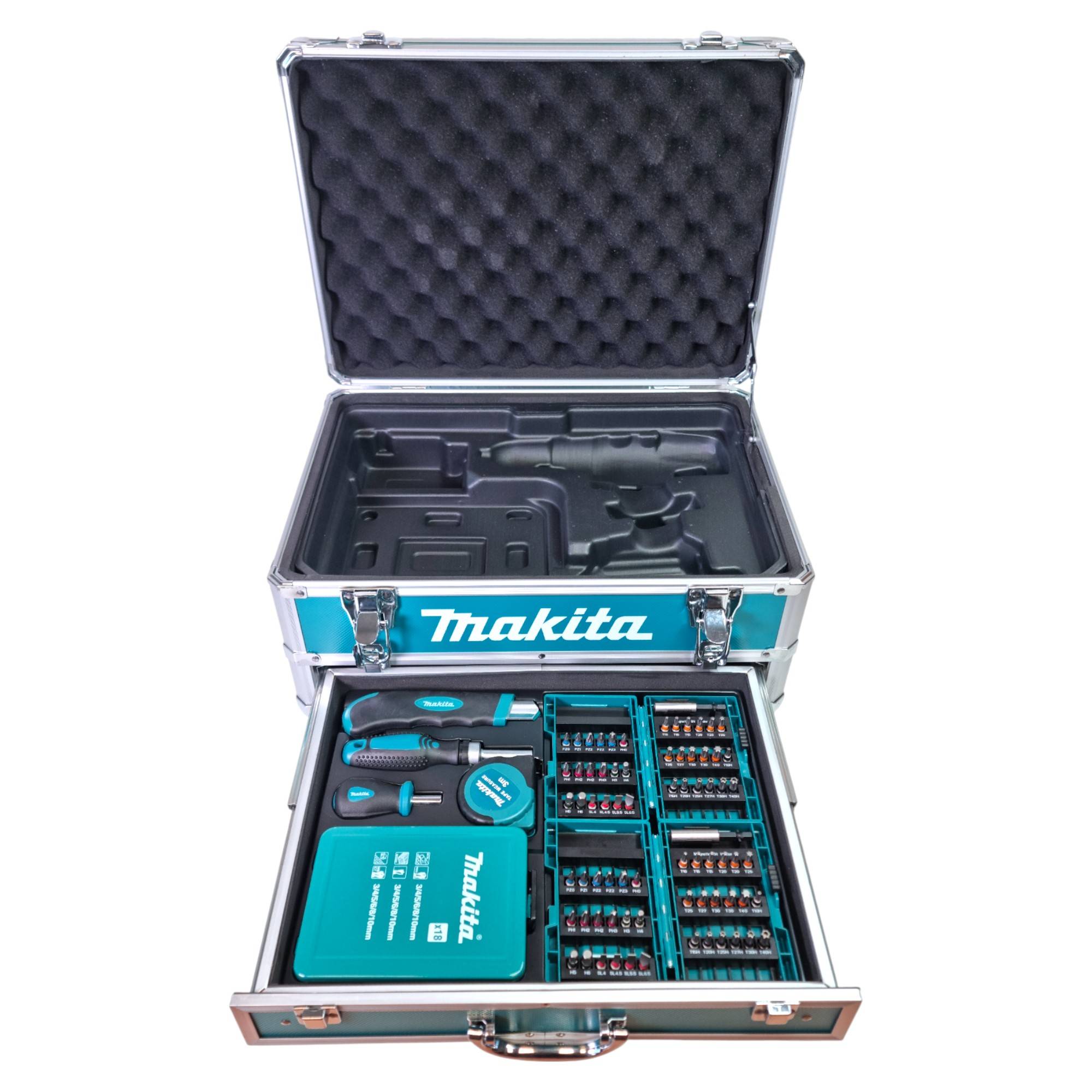 Makita DHP 453 SFX9 Akku Schlagbohrschrauber 18 V 42 Nm + 2x Akku 3,0 Ah + Ladegerät + 96 tlg. Zubehör Set + Koffer-4