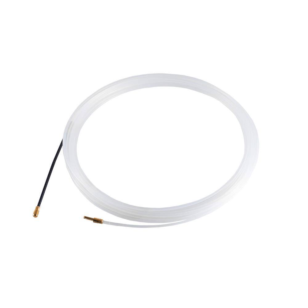 Kabeleinziehhilfe, Nylon-Zugdraht PA6, Metall-Führungsfeder, D3mm, transparent, 13cm Feder - Länge: 10 Meter-0