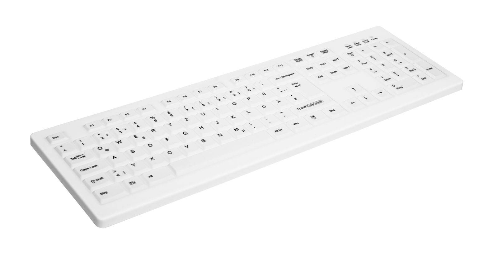 Contour Active Key AK-C8100F Medical Key USB Hygiene-Tastatur Deutsch, QWERTZ Weiß Geeignet f. Wischdesinfektion nach DG-1