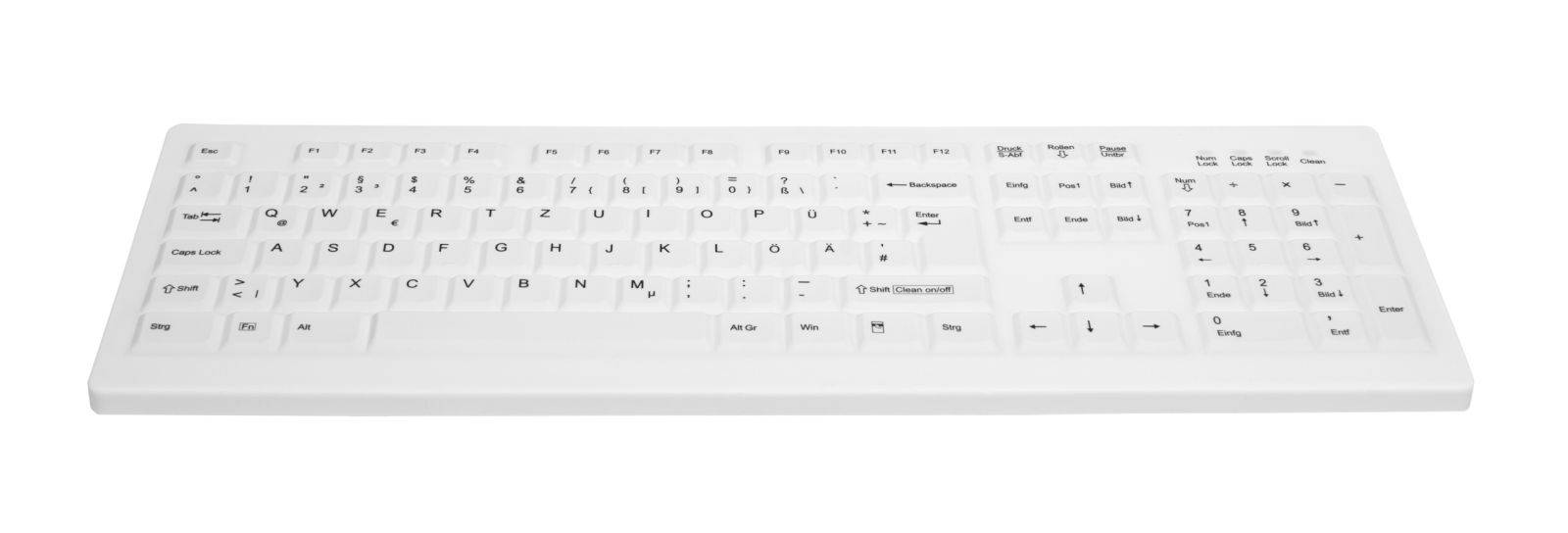Contour Active Key AK-C8100F Medical Key USB Hygiene-Tastatur Deutsch, QWERTZ Weiß Geeignet f. Wischdesinfektion nach DG-2