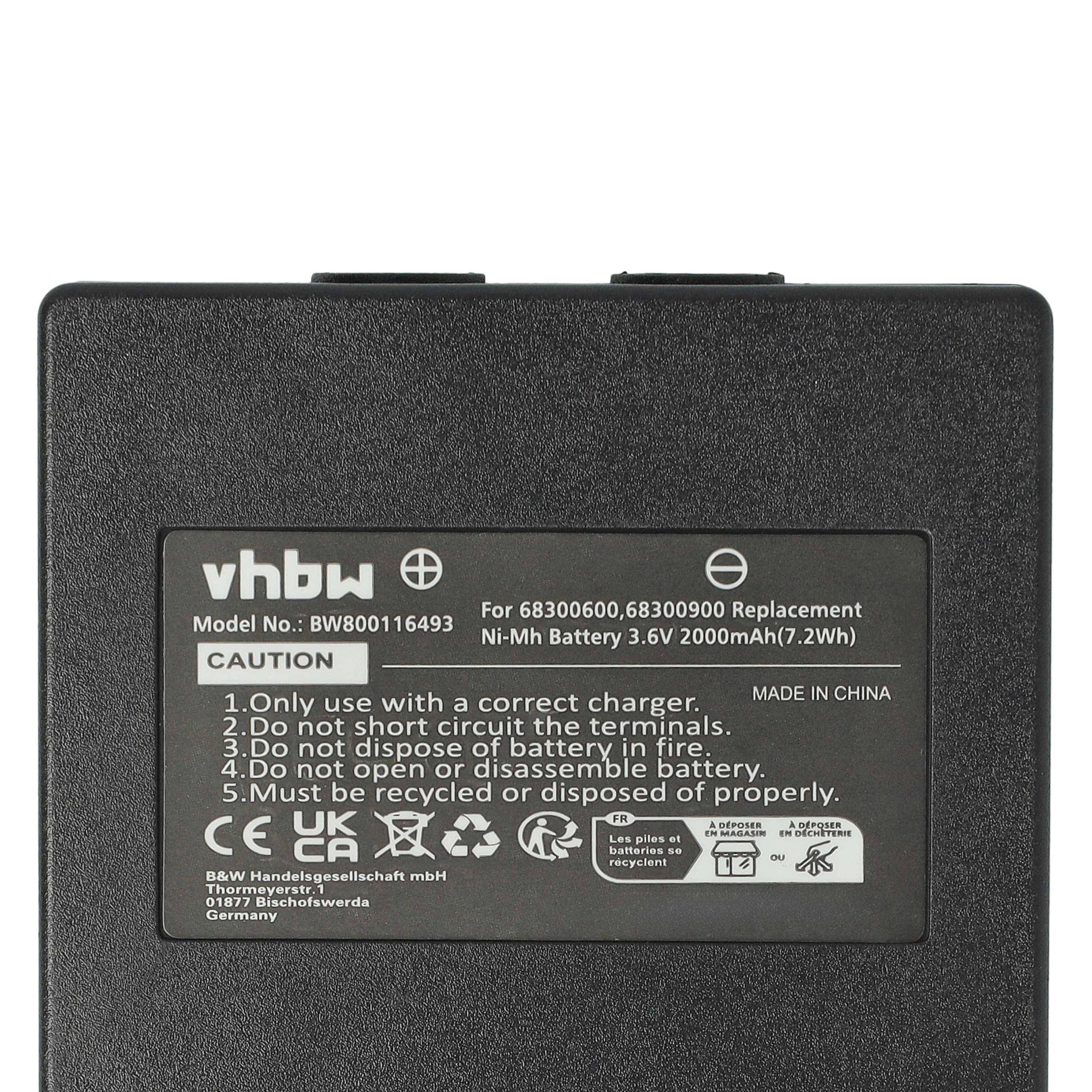 vhbw 2x Akku Ersatz für Abitron KH68300990 | EX2-22 für Industrie-Funkfernsteuerung Fernbedienung (2000 mAh, 3,6 V-3