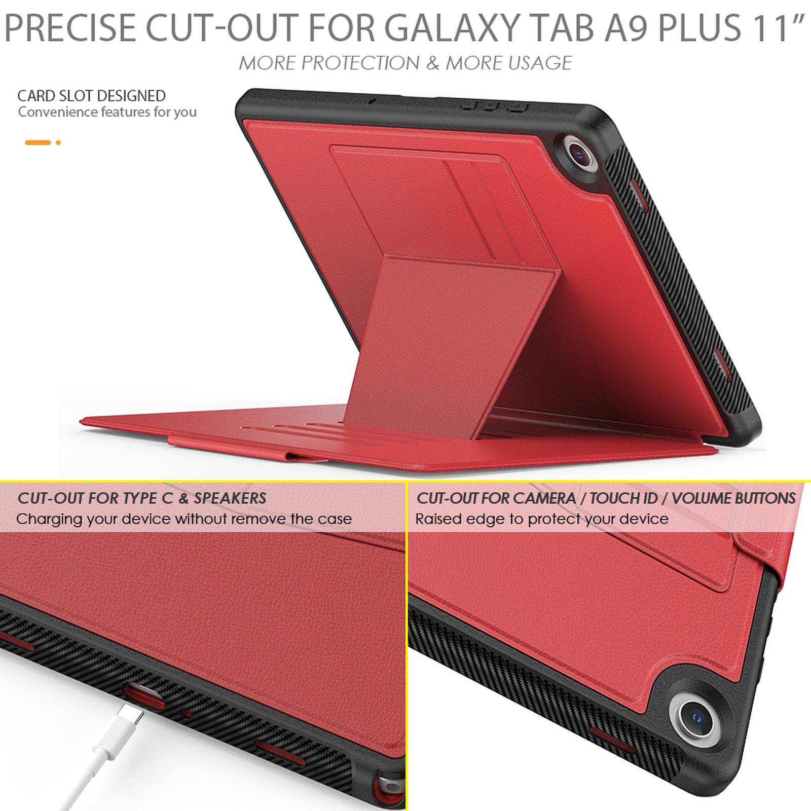 Tablet Hülle für Samsung Galaxy Tab A9+ Plus 2023 X210 X215 11 Zoll Slim Case Etui mit Standfunktion und Auto Slee... ->-2