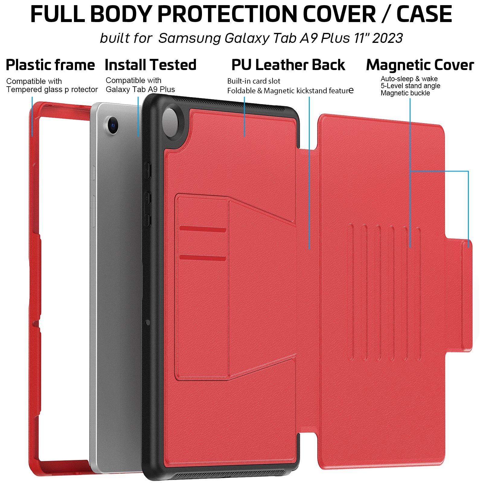 Tablet Hülle für Samsung Galaxy Tab A9+ Plus 2023 X210 X215 11 Zoll Slim Case Etui mit Standfunktion und Auto Slee... ->-4
