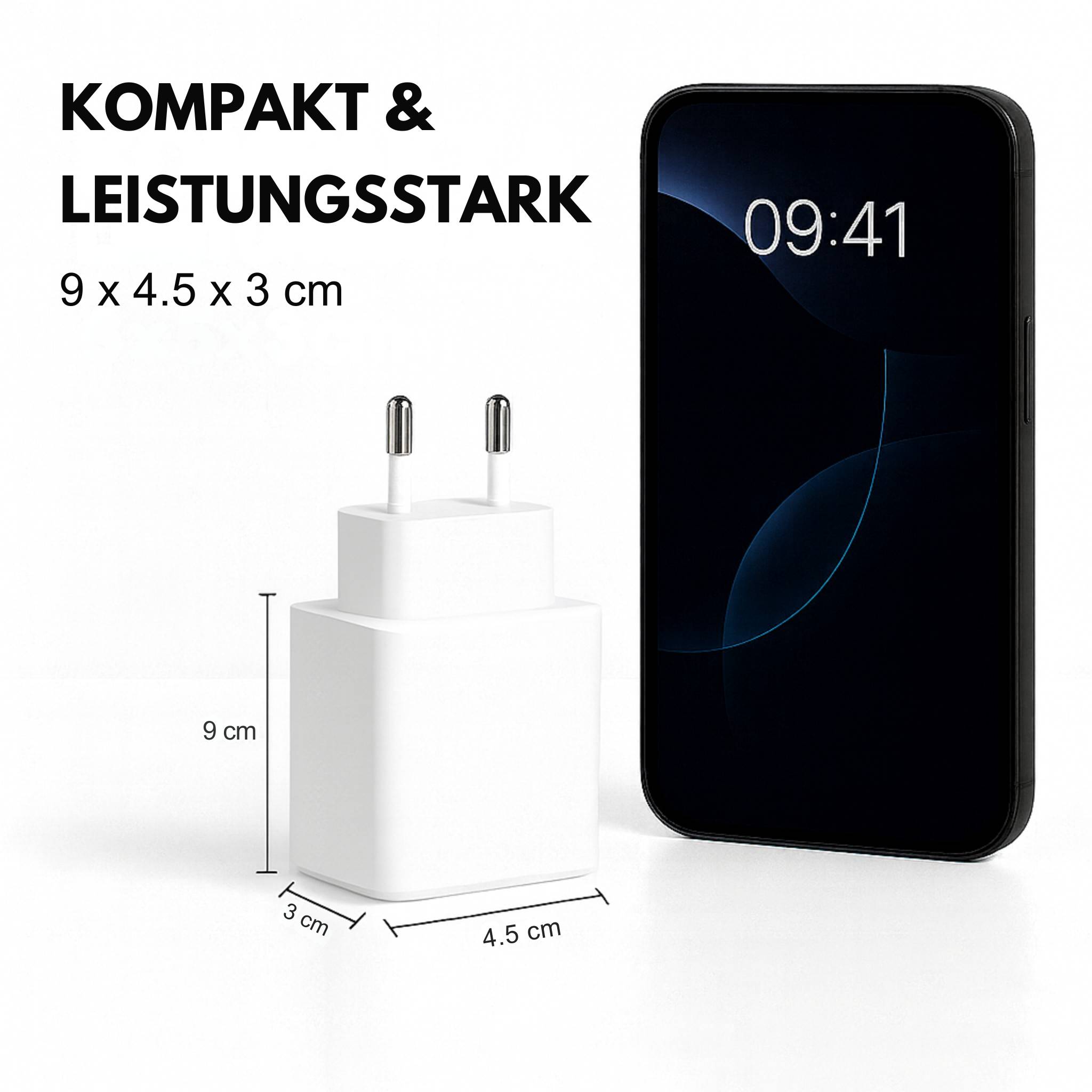 45W USB-C & USB-A Schnellladegerät Netzteil Weiß Universal PD Adapter für MacBook, Laptop, Smartphone, Tablet & iPad-1
