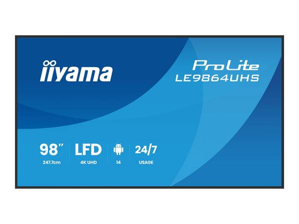 iiyama LE9864UHS-B1AG Digital Signage Flachbildschirm 2,49 m 98 Zoll 3840 x 2160 Pixel WLAN 24/7 6,5 ms 5.000:1 500