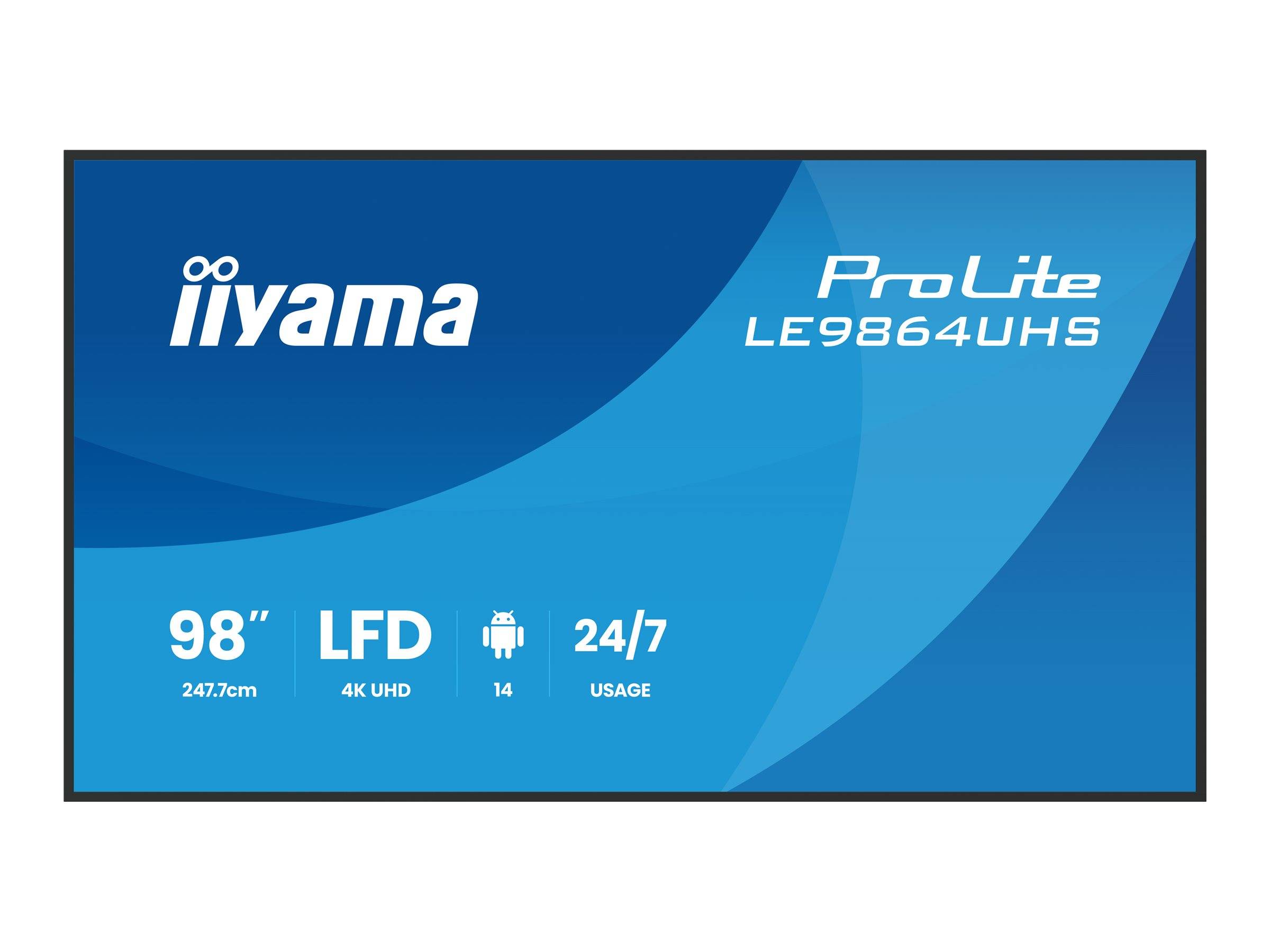 iiyama LE9864UHS-B1AG Digital Signage Flachbildschirm 2,49 m 98 Zoll 3840 x 2160 Pixel WLAN 24/7 6,5 ms 5.000:1 500-0
