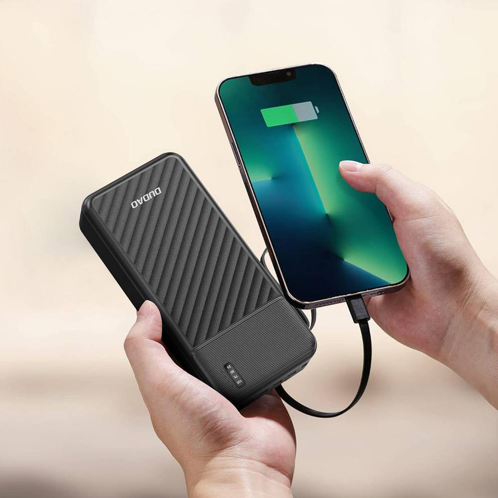 Dudao K11 Pro 20000mAh Powerbank integrierten Kabeln - Schwarz-1