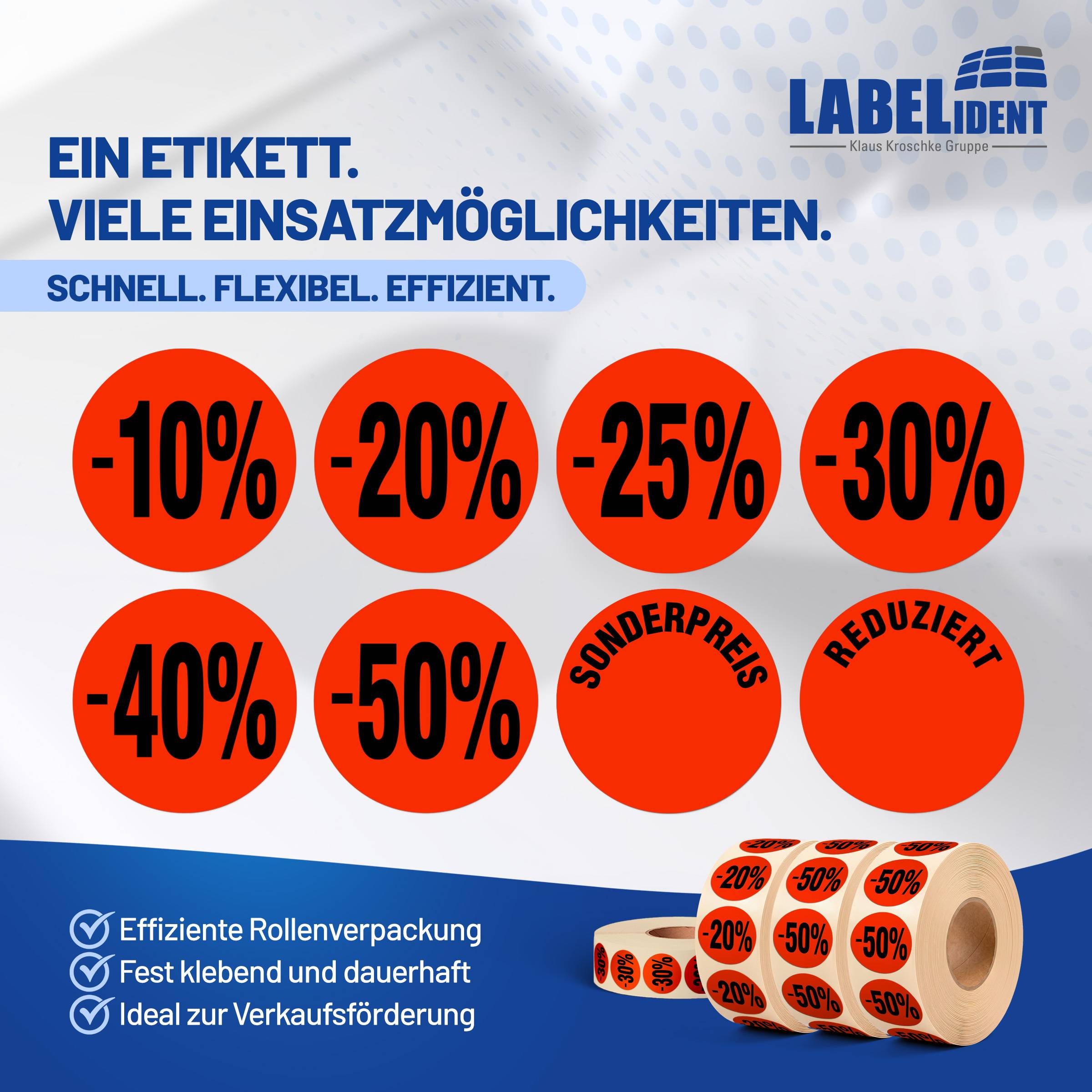 Labelident Aktionsetiketten, "-25%", Ø 32 mm, 10.000 Stück-1
