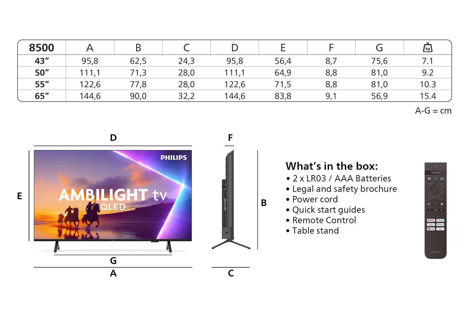 Philips 43PUS8500/12, 109,2 cm (43"), 3840 x 2160 Pixel, QLED, Smart-TV, WLAN, Schwarz-3