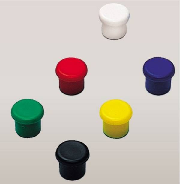 Mini-Neodymmagnet zur Befestigung / Organisation, Kunststoff, gelb, Ø 10 x 9 mm Höhe