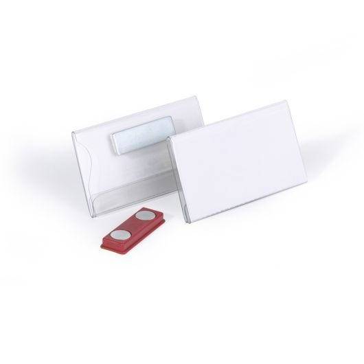 Namensschild mit Magnet, Hartfolie, transparent, 75 x 40 mm-0