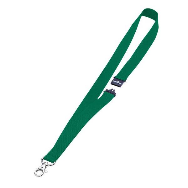 Textilband mit Karabiner für Namensschilder oder Ausweishalter, grün