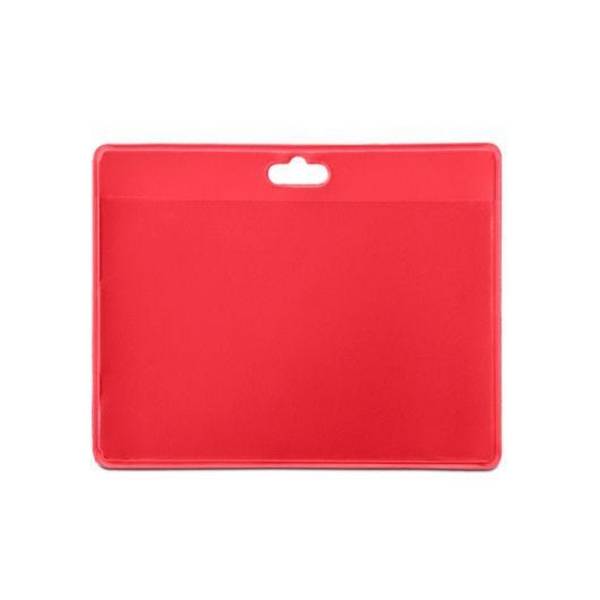 Namensschild, rot 82,5 x 103 mm, klare PVC - Folie, Querformat