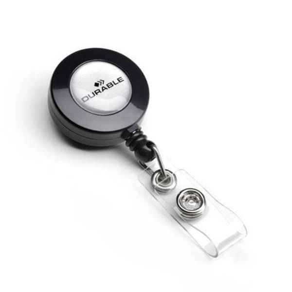 DURABLE Ausweishalter Jojo, mit Druckknopf, Länge 80 cm, Metallclip-Befestigung, 10 St./VE