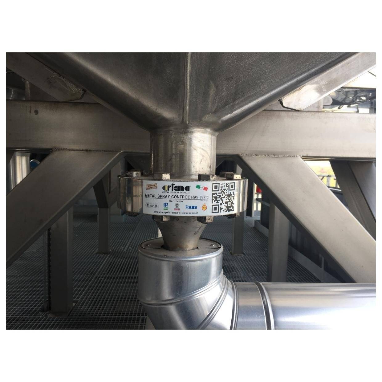 Flanschabdeckung - Sprühkontrolle aus Metall, Nenndurchmesser 125mm, Nenndruck PN40 bar-1