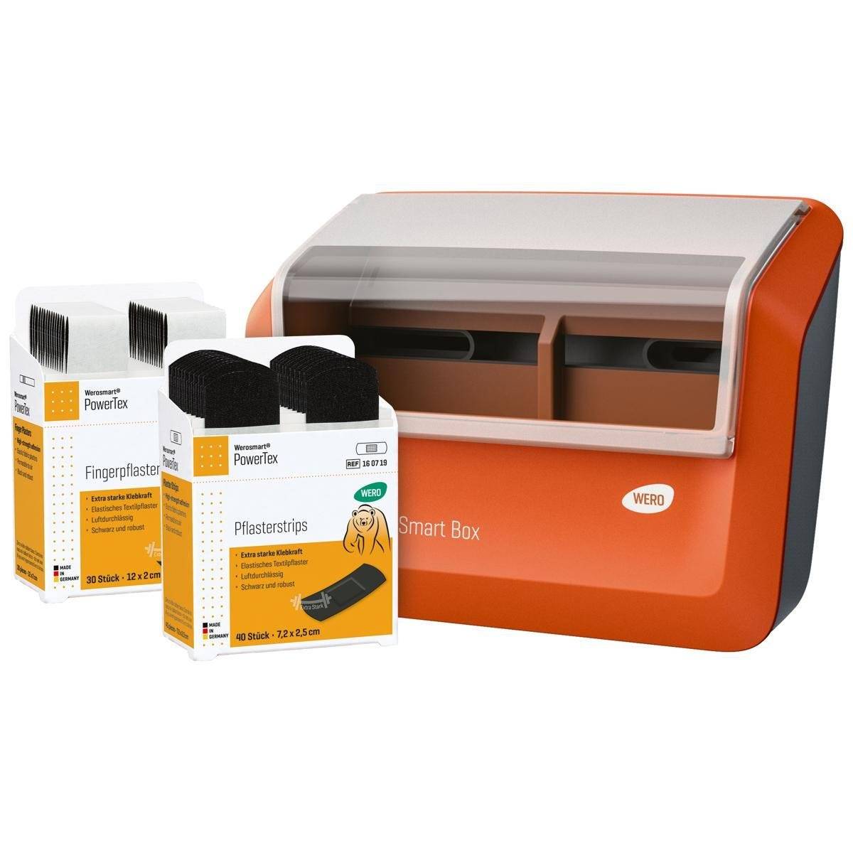 Pflasterspender Wero Smart Box mit PowerTex Pflasterstrips und Fingerpflaster-1