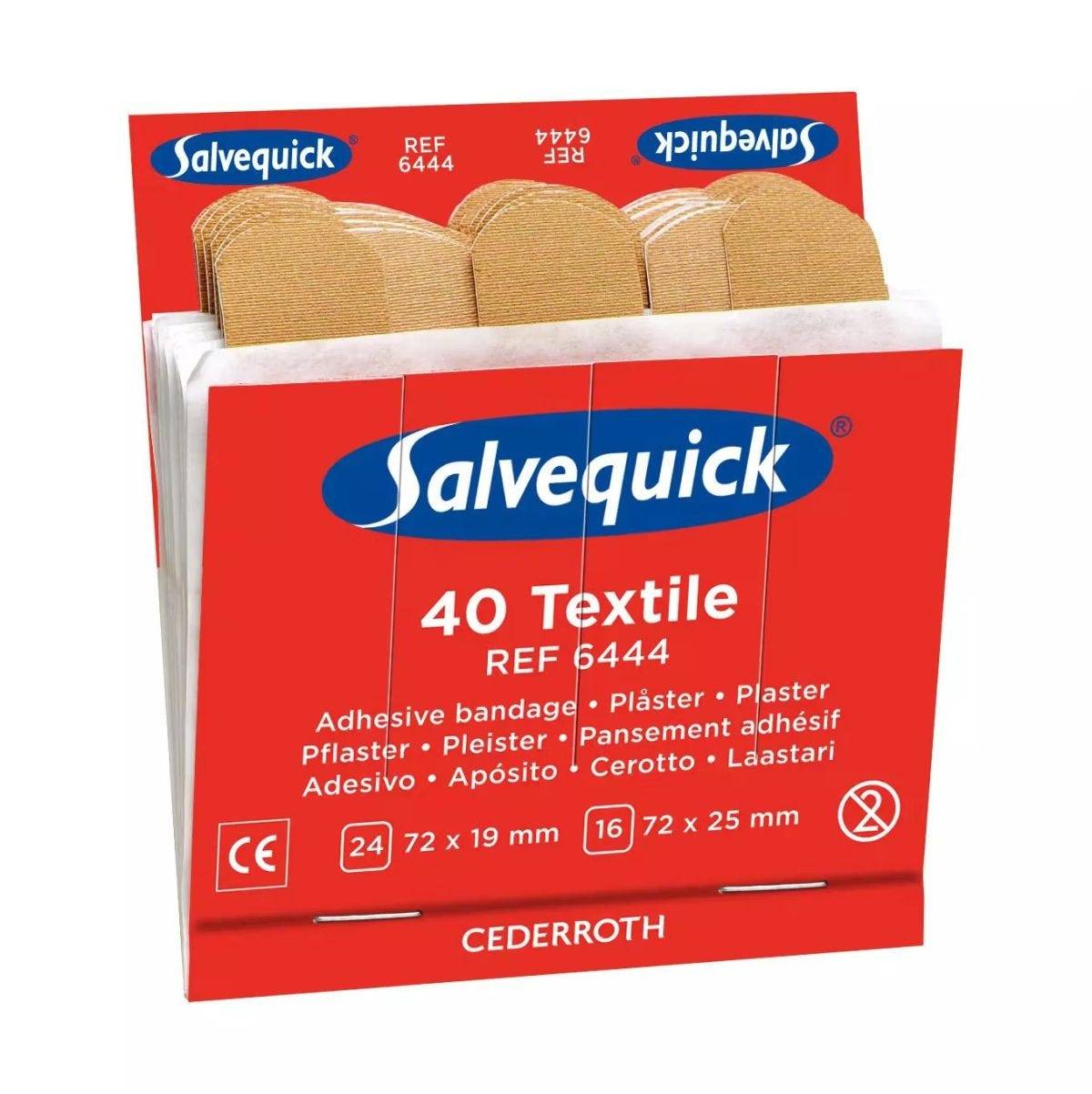 Salvequick Pflasterstrips elastisch, Nachfüllsatz mit 40 Pflastern, 6 Sätze/VE-0