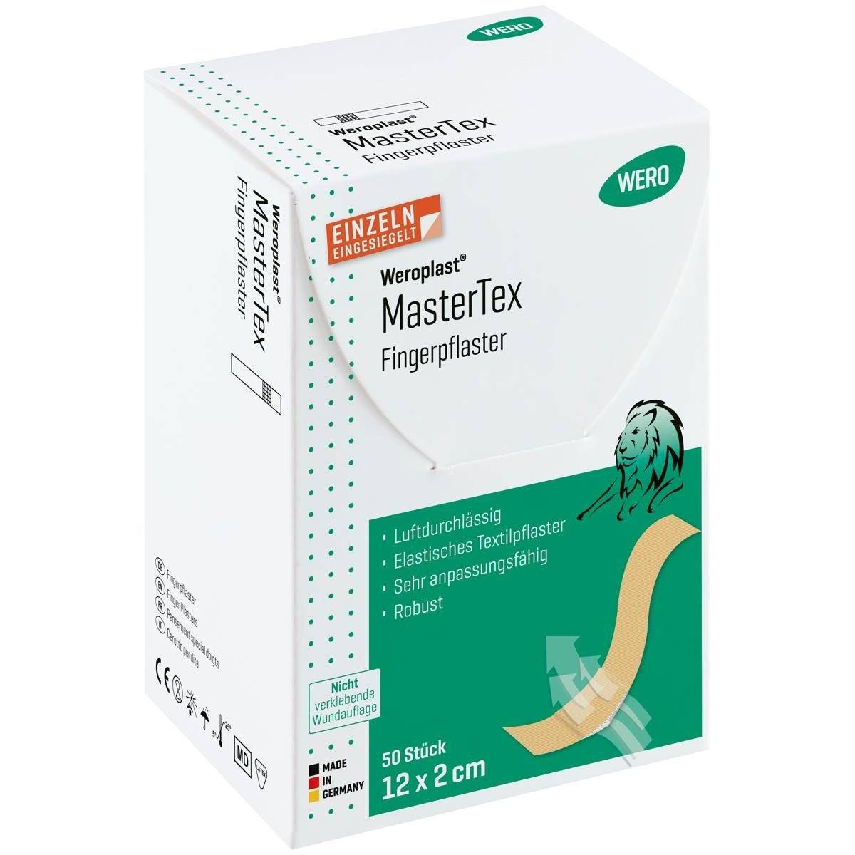 Weroplast® MasterTex Fingerpflaster, 50 Stück einzeln eingesiegelt, 12 x 2 cm-0