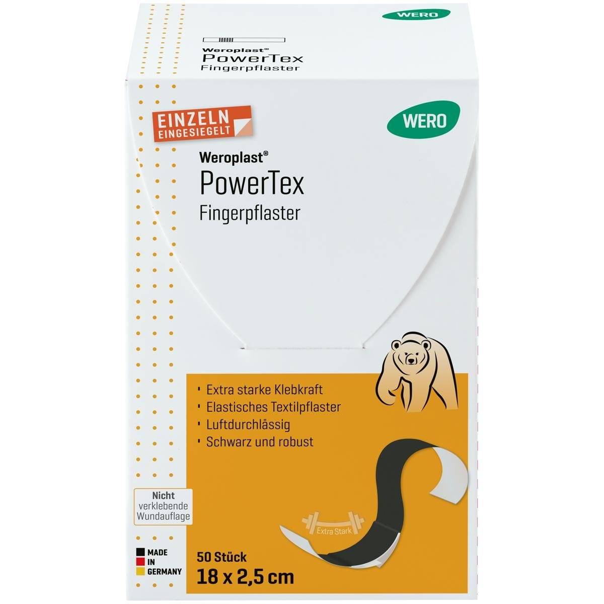 Weroplast® PowerTex Fingerpflaster, 50 Stück einzeln eingesiegelt, je 18 x 2,5 cm-2