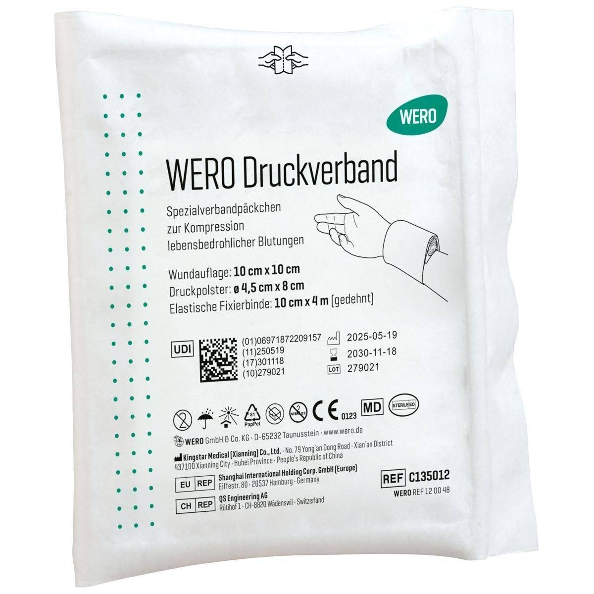 WERO Druckverband steril, gebrauchsfertig mit Wundauflage 10x10cm-0