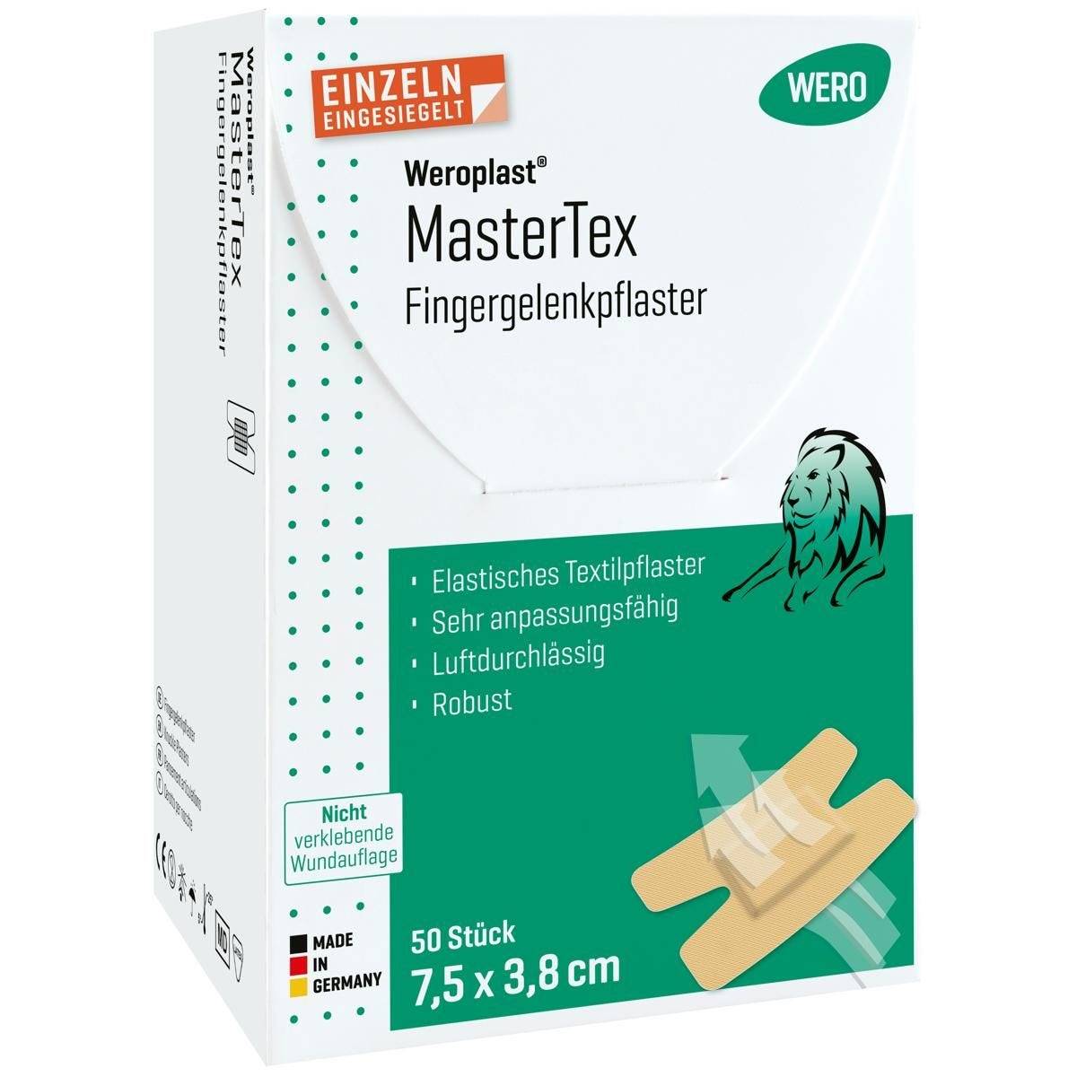 Weroplast® MasterTex Fingergelenkpflaster, 50 Stück einzeln eingesiegelt, 7,5 x 3,8 cm-3