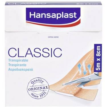 Hansaplast Classic Pflaster, 5 m x 8 cm