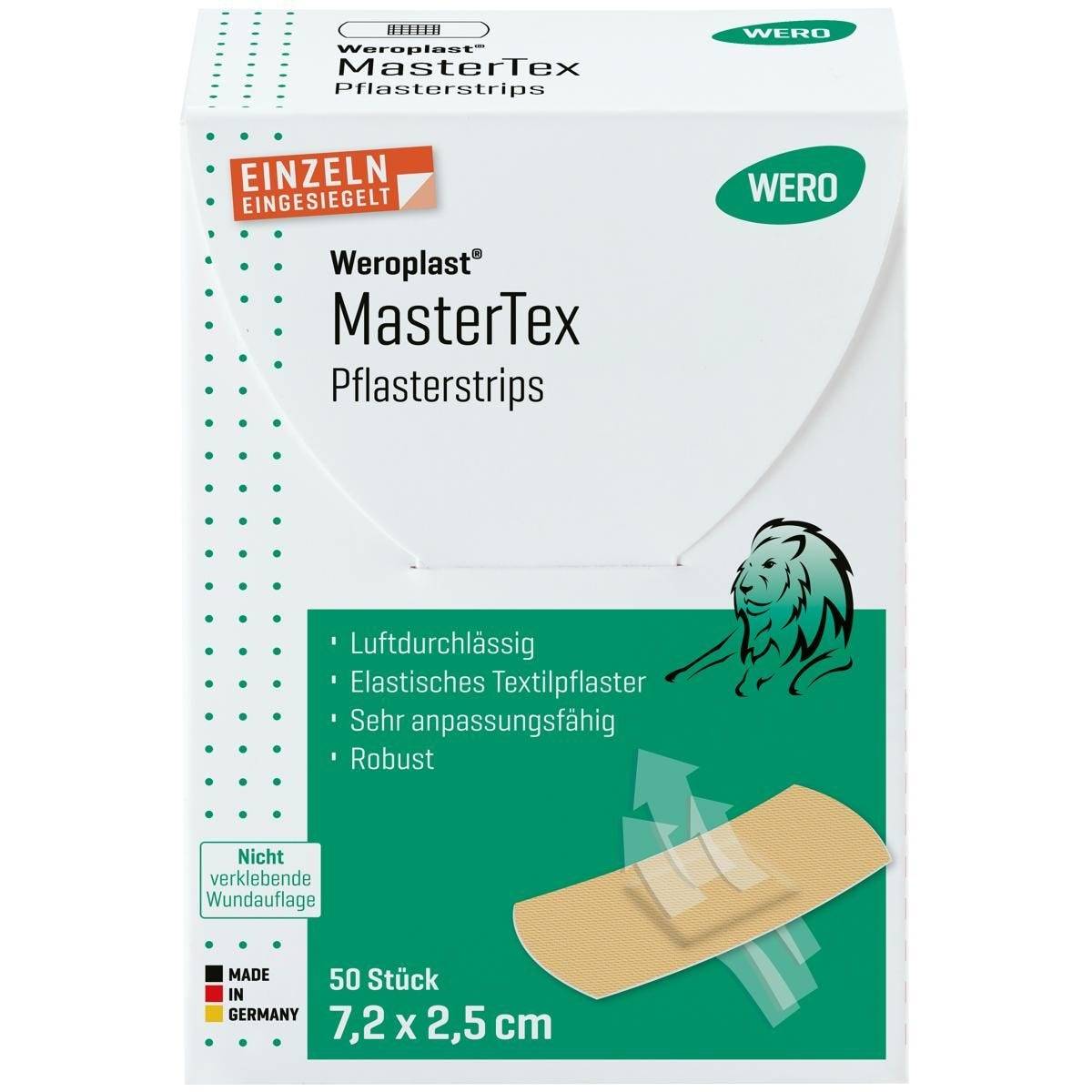 Weroplast® MasterTex Pflasterstrips, 50 Stück einzeln eingesiegelt, 7,2 x 2,5 cm-2
