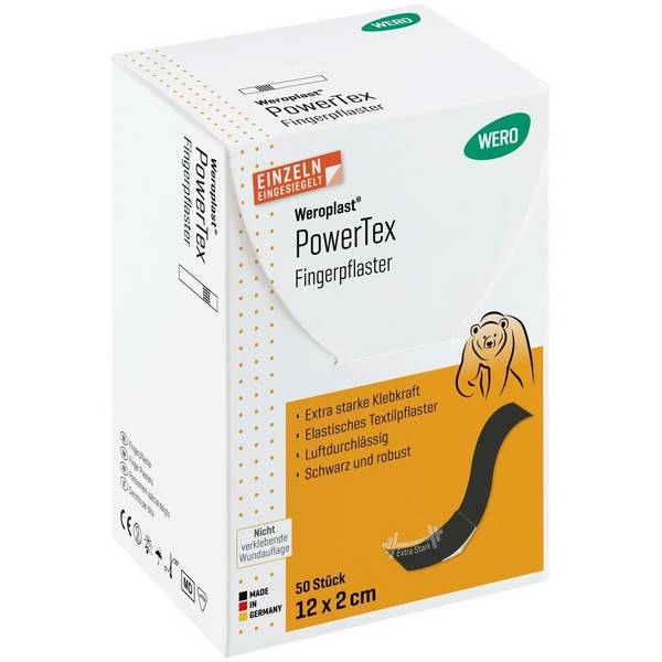 Weroplast® PowerTex Fingerpflaster, 50 Stück einzeln eingesiegelt, je 12 x 2 cm