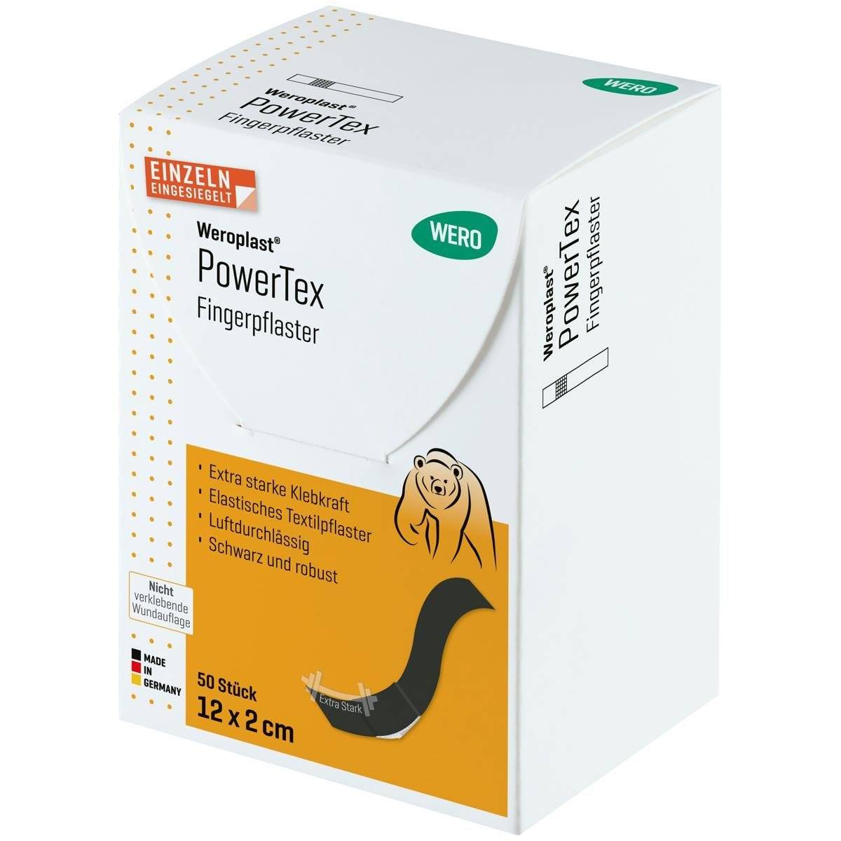 Weroplast® PowerTex Fingerpflaster, 50 Stück einzeln eingesiegelt, je 12 x 2 cm-1