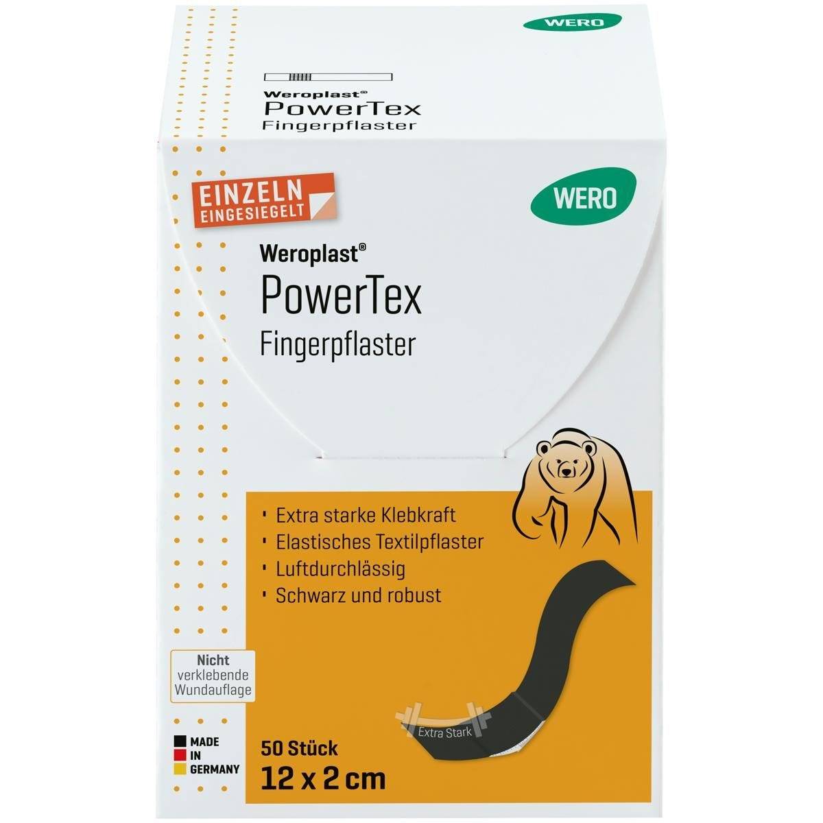 Weroplast® PowerTex Fingerpflaster, 50 Stück einzeln eingesiegelt, je 12 x 2 cm-2