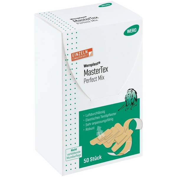 Weroplast® MasterTex Pflastersortiment Perfect Mix, 50 Pflaster einzeln eingesiegelt