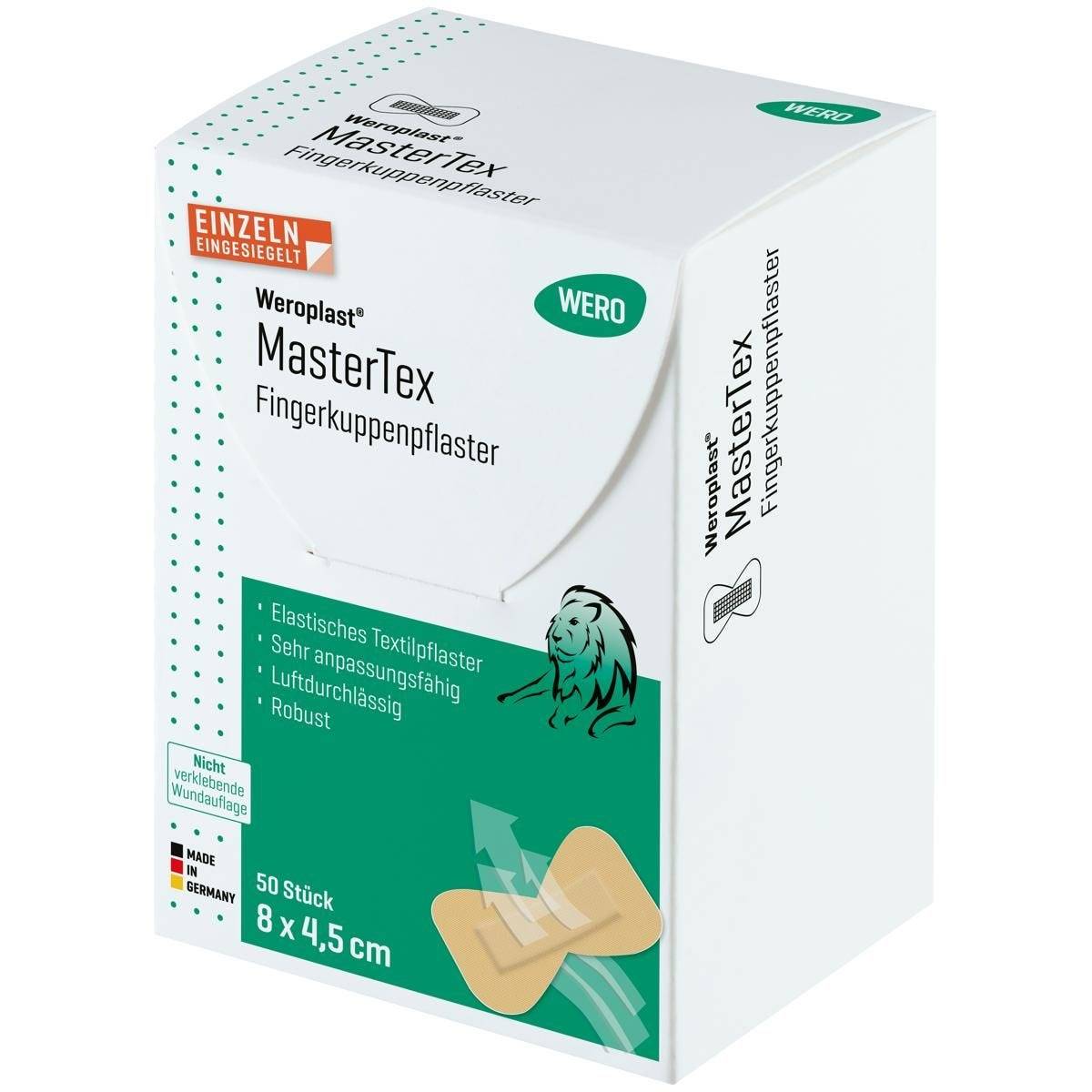 Weroplast® MasterTex Fingerkuppenpflaster, 50 Stück einzeln eingesiegelt, 8 x 4,5 cm-1