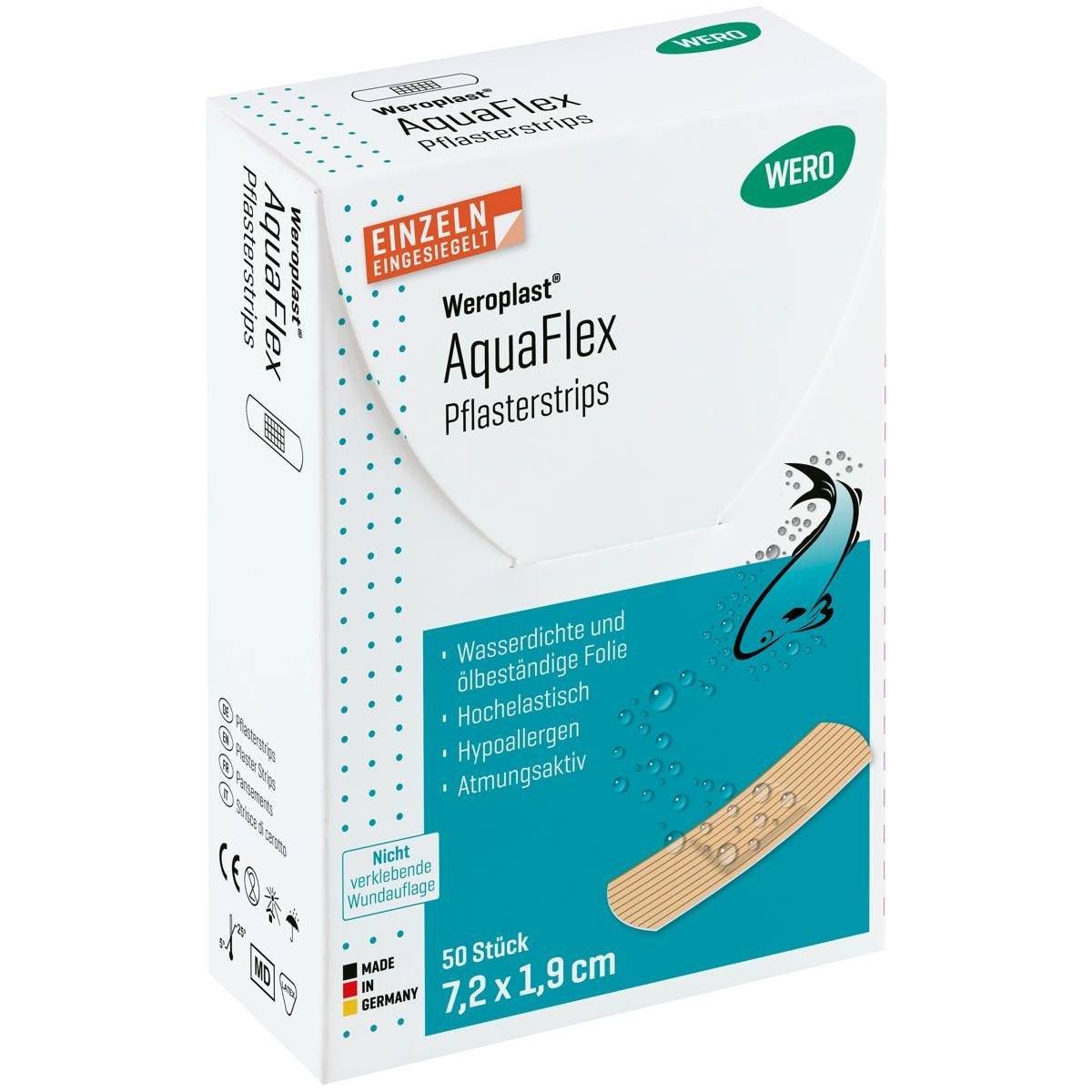Weroplast® AquaFlex Pflasterstrips 7,2 x 1,9 cm, 50 Stück-0