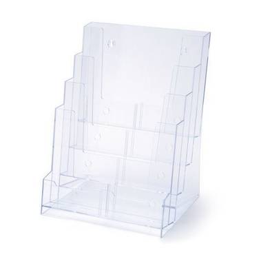 Prospektbox, Polystyrol, 4x DIN A4, glasklar