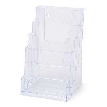Prospektbox, Polystyrol, 4x DIN A5, glasklar