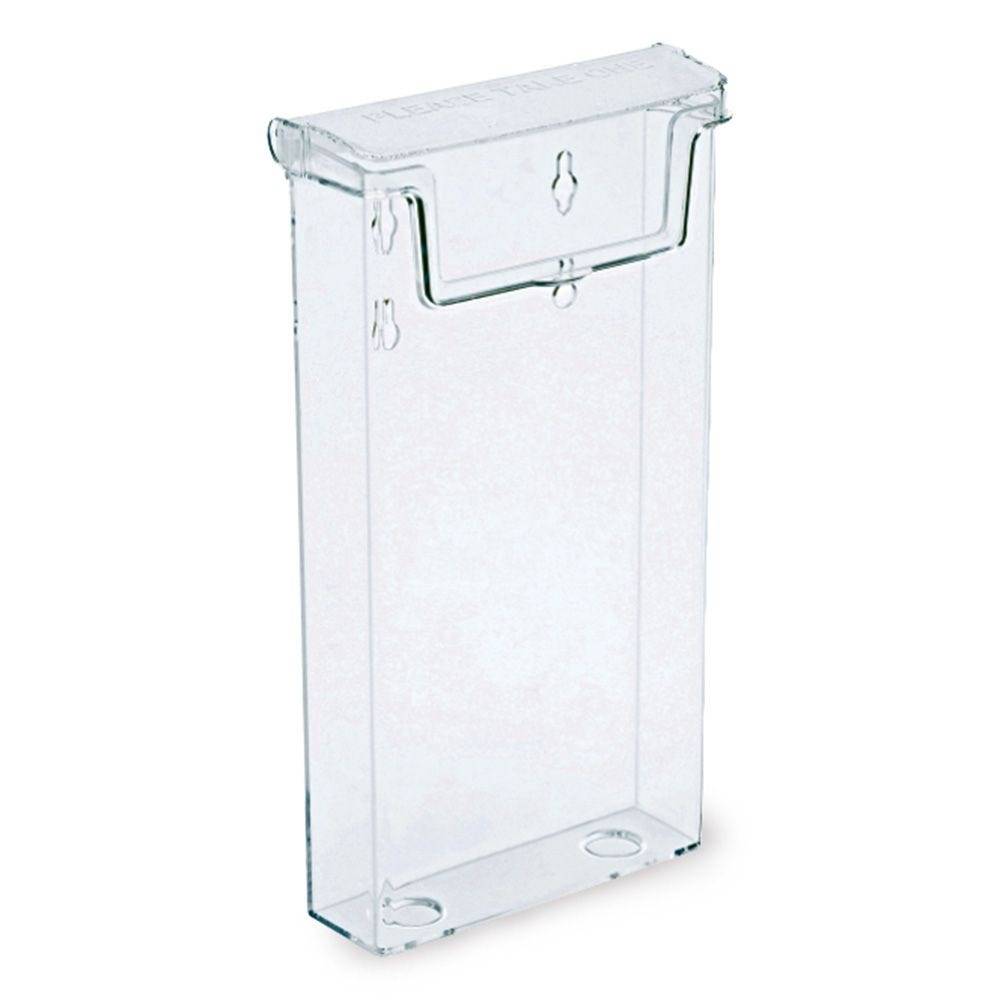 Prospektbox mit Deckel, wetterfest, Polystyrol, DIN lang, transparent-0