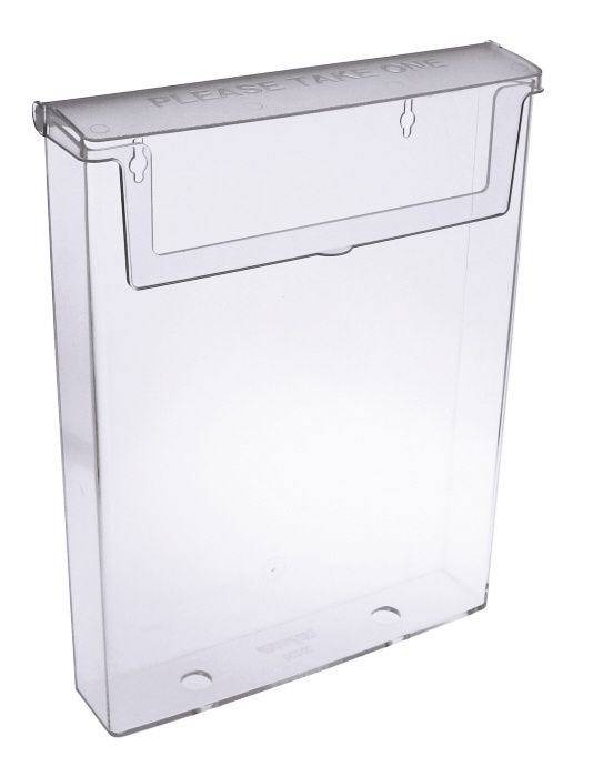 Prospektbox mit Deckel, wetterfest, Polystyrol, DIN A4, transparent-0