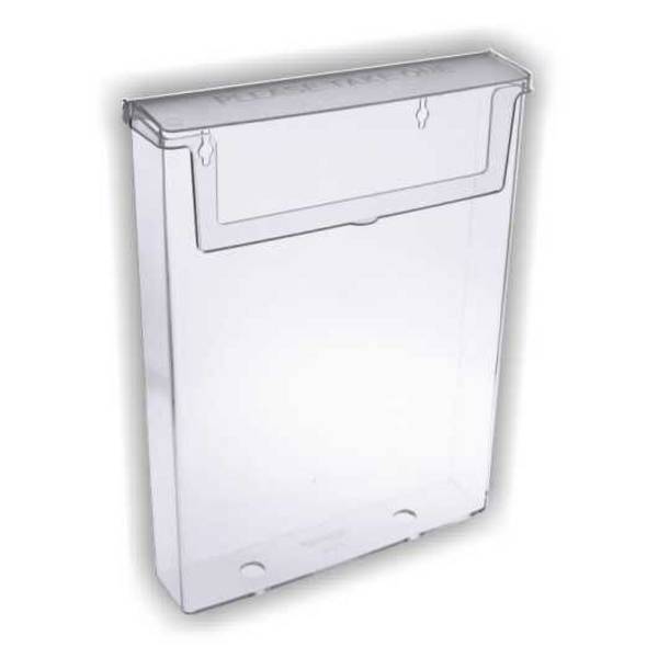 Prospektbox mit Deckel, wetterfest, Polystyrol, DIN A5, transparent